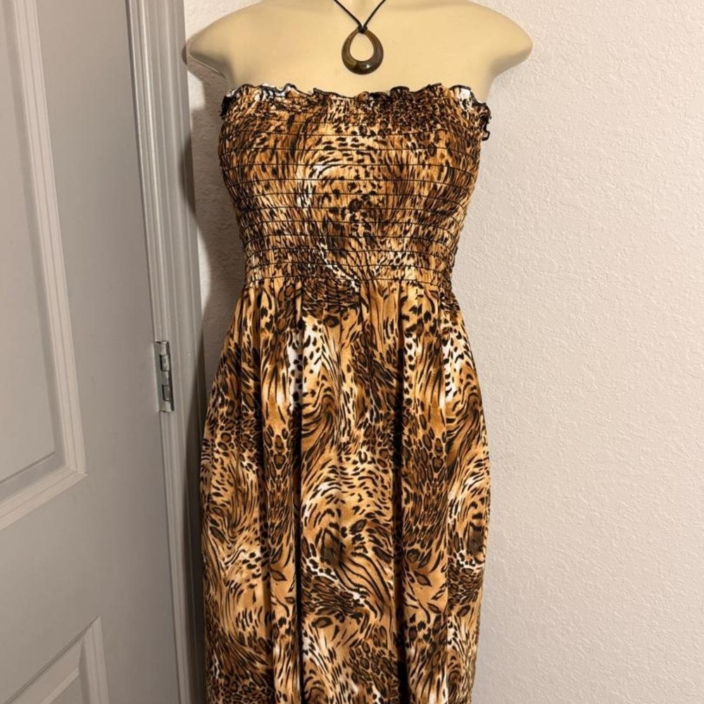 Leopard print flowy dress